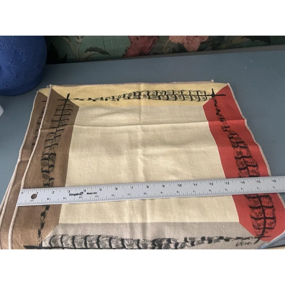 Vintage Vera Neumann Cloth Napkins Set of 4 MCM Abstract Linen 15